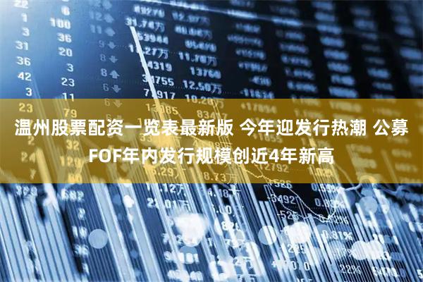 温州股票配资一览表最新版 今年迎发行热潮 公募FOF年内发行规模创近4年新高